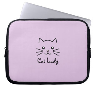 Niedlich Kawaii Kitten Cat Face Cat Lover Minimali Laptopschutzhülle