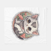 Niedlich Kawaii Kitten Fleecedecke (Vorderseite (Horizontal))
