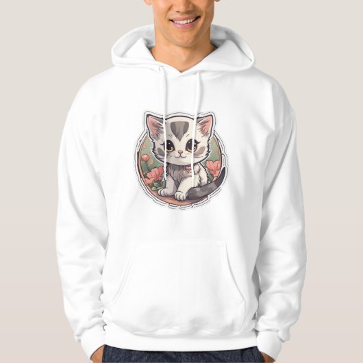 Niedlich Kawaii Kitten Hoodie (Vorderseite)