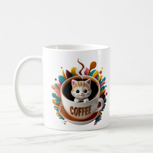 Niedlich Kawaii Kitten im Coffee Cup Kaffeetasse (Links)