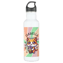 Niedlich Kawaii Kitten mit Bubble Tee Personalisie