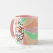 Niedlich Kawaii Kitten mit Bubble Tee Personalisie Tasse (Vorderseite Links)