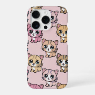 "Niedlich Kawaii Kitten Muster iPhone 16 Pro Fall. Hülle