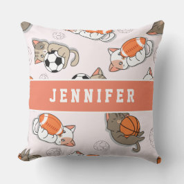 Niedlich Kawaii Kittens & Sports Balls Mädchen Nam Kissen