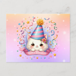 Niedlich Kawaii Kitty Cat Geburtstag Grußkarte Postkarte