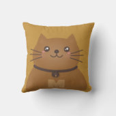 Niedlich Kawaii Kitty Cat Lover Whimsical Monogram Kissen (Rückseite)
