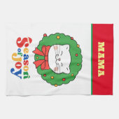 Niedlich Kawaii Kitty Cat Weihnachtszeit der Freud Geschirrtuch (Horizontal)