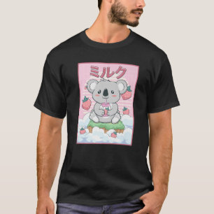 Niedlich Kawaii Koala Bear Erdbeermilch T-Shirt