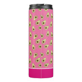 Niedlich Kawaii lächelnd Avocado Muster Personalis Thermosbecher (Rückseite)