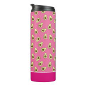 Niedlich Kawaii lächelnd Avocado Muster Personalis Thermosbecher (Nach rechts gedreht)