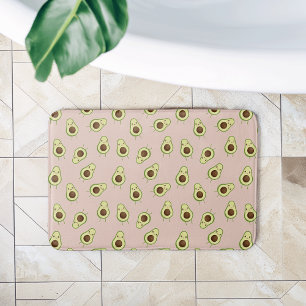 Niedlich Kawaii lächelnd Avocado Pattern Badematte