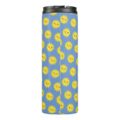 Niedlich Kawaii lächelnd Sonnenmuster Thermosbecher (Rückseite)