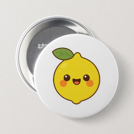 Niedlich Kawaii Lemon Button (Vorne & Hinten)