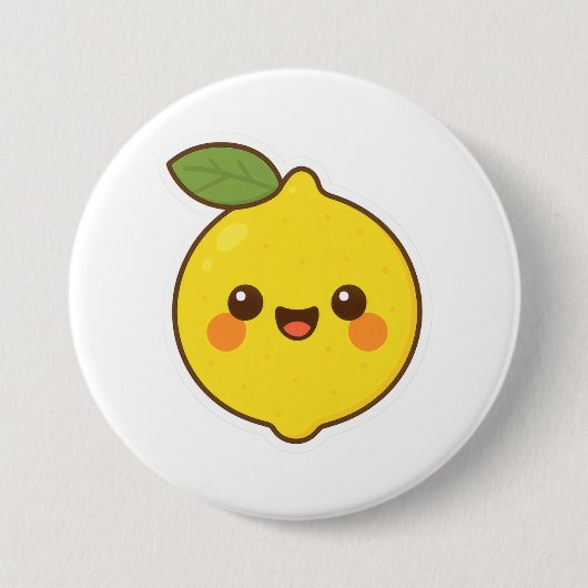 Niedlich Kawaii Lemon Button (Vorderseite)