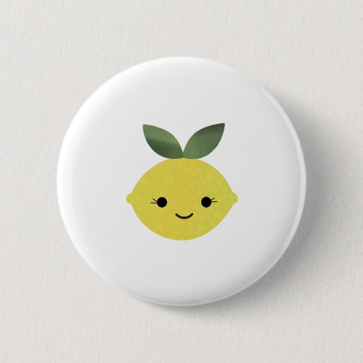 Niedlich Kawaii Lemon Button (Vorderseite)