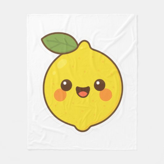 Niedlich Kawaii Lemon Fleecedecke (Vorderseite)