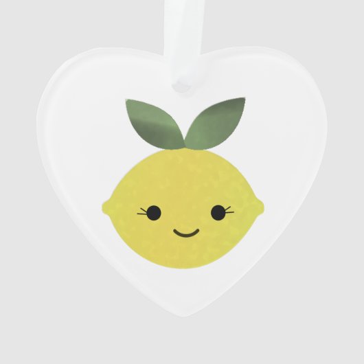 Niedlich Kawaii Lemon Ornament (Rückseite)