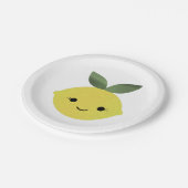 Niedlich Kawaii Lemon Pappteller (Schrägansicht)