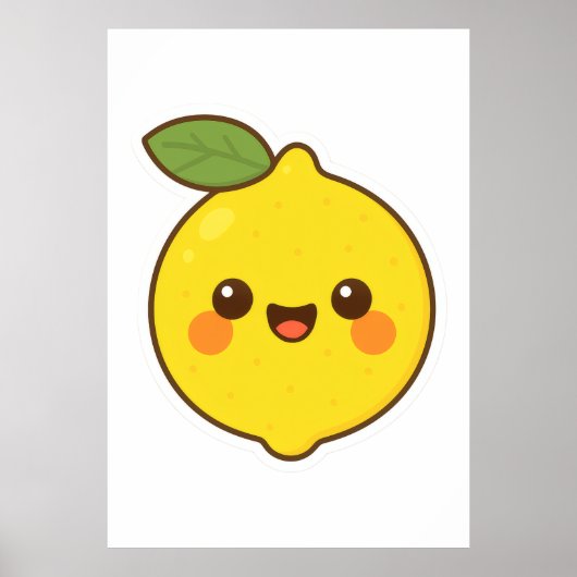 Niedlich Kawaii Lemon Poster (Vorne)