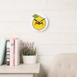 Niedlich Kawaii Lemon Runde Wanduhr