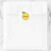 Niedlich Kawaii Lemon Runder Aufkleber (Tasche)