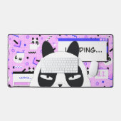 Niedlich Kawaii Lila Panda Bear Schreibtischunterlage (Tastatur & Maus)