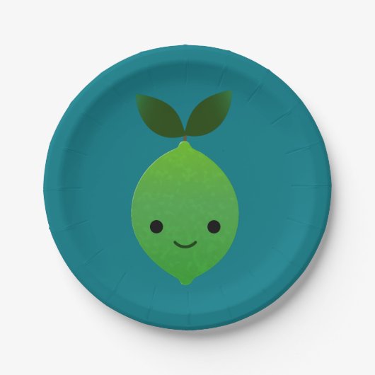 Niedlich Kawaii Limon Pappteller (Vorderseite)