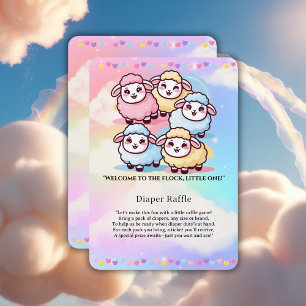 Niedlich Kawaii Little Lamb Baby Dusche Begleitkarte