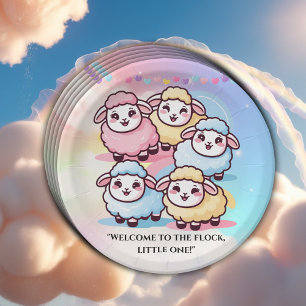 Niedlich Kawaii Little Lamb Baby Dusche Pappteller