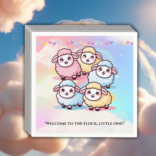 Niedlich Kawaii Little Lamb Baby Dusche Serviette