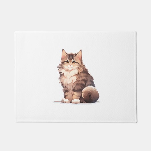 Niedlich Kawaii Maine Coon Big Cat Fußmatte (Vorderseite)