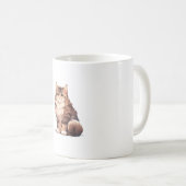 Niedlich Kawaii Maine Coon Big Cat Kaffeetasse (VorderseiteRechts)