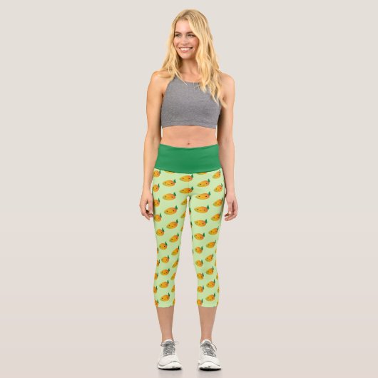 Niedlich Kawaii Mango Capri Leggings (Vorderseite)