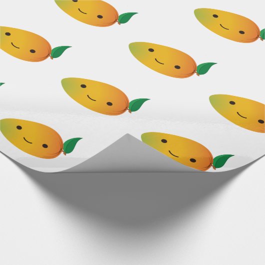 Niedlich Kawaii Mango Geschenkpapier (Ecke)