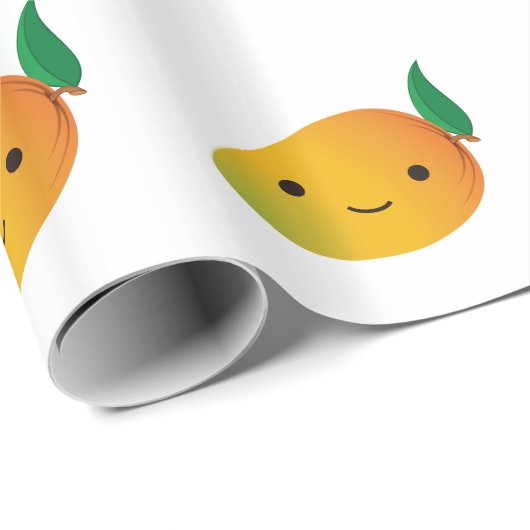Niedlich Kawaii Mango Geschenkpapier (Rolleneckpunkt)