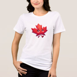 Niedlich Kawaii Maple Leaf | Elbows Up Canada Tri-Blend Shirt