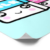 Niedlich Kawaii Milk Dairy Trio Friends Ichigo cho Poster (Ecke)