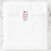 Niedlich Kawaii Milkshake Runder Aufkleber (Tasche)