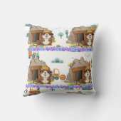 Niedlich Kawaii Miner Animal Gopher Modern Print Kissen (Rückseite)