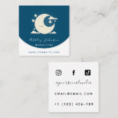 Niedlich Kawaii Moon Babysitter Daycare Social Med Quadratische Visitenkarte (Vorne/Hinten)