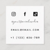 Niedlich Kawaii Moon Babysitter Daycare Social Med Quadratische Visitenkarte (Rückseite)