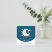 Niedlich Kawaii Moon Babysitter Daycare Social Med Quadratische Visitenkarte (Stehend Vorderseite)