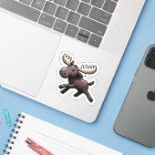 Niedlich Kawaii Moose Aufkleber (Laptop mit iPhone)
