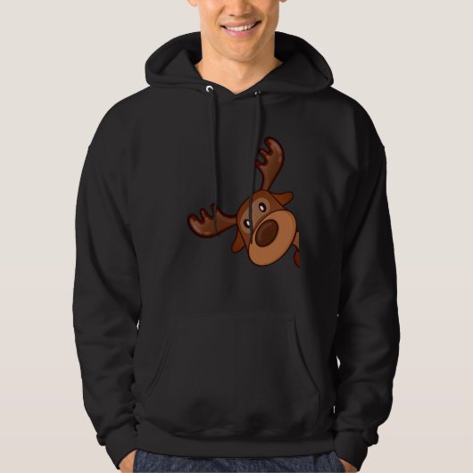Niedlich Kawaii Moose Elk Deer Funny Alaska Moose Hoodie (Vorderseite)