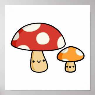 Niedlich Kawaii Mushroom Poster
