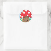 Niedlich Kawaii Mushroom Runder Aufkleber (Tasche)