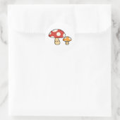 Niedlich Kawaii Mushroom Runder Aufkleber (Tasche)