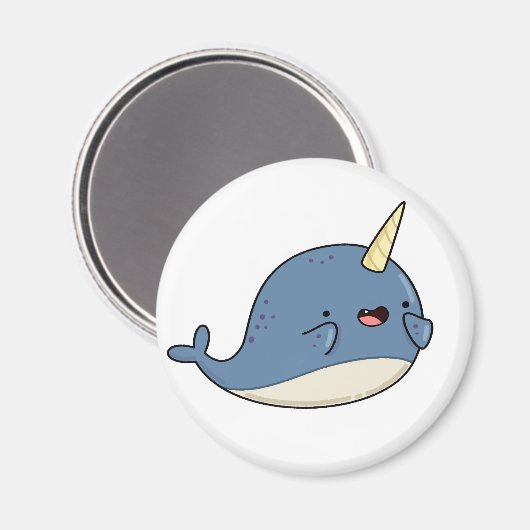 Niedlich Kawaii Narwhal Magnet (Vorderseite/Rückseite)