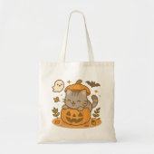 Niedlich Kawaii Naughty Cat Halloween Pumpkin Tragetasche (Vorne)