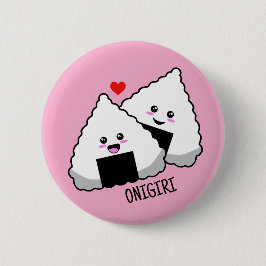 Niedlich Kawaii Onigiri japanisches Essen Button